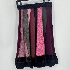Katwise Inspired Circle Skirt Swing Flare Wool Velvet‎ Hippie Boho Size M